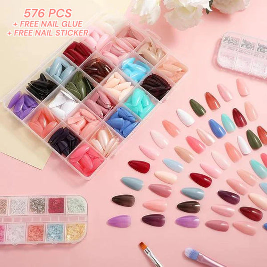 576Pc Artificial Nails Pack Of Nails for Girls
